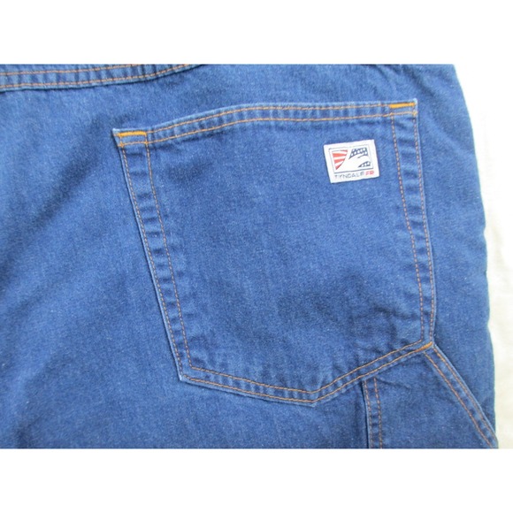 Tyndale FR Pants Mens 50 Blue Denim Jeans Cotton Pockets HEMMED Sioux 48X30* - Picture 7 of 15